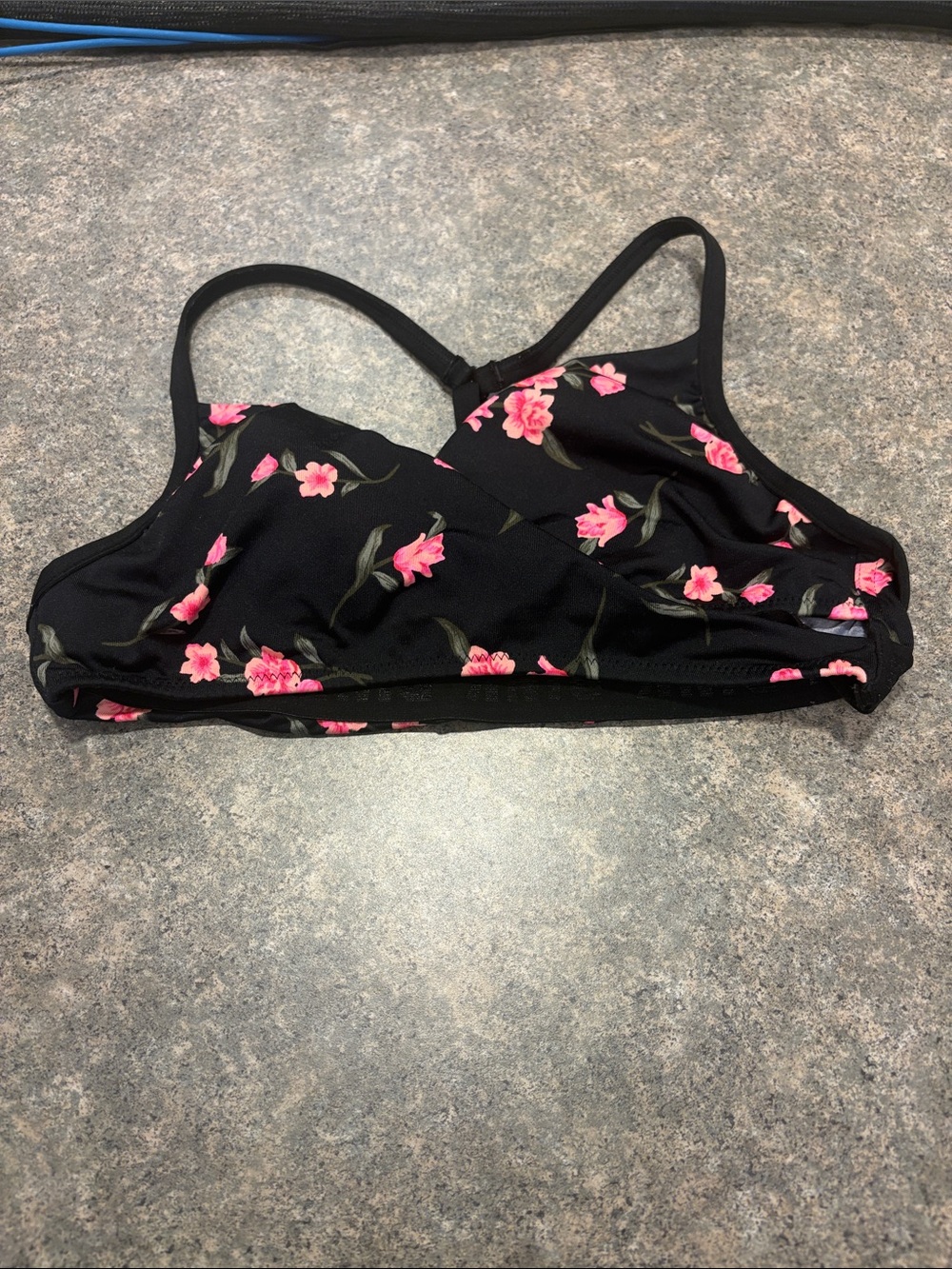 PINK Victoria's Secret Black Bralette with Pink Floral Print